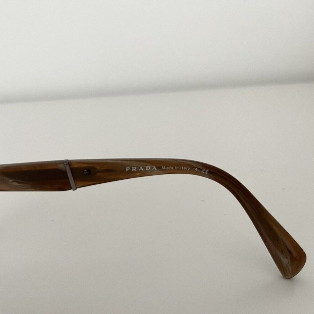Authentic Prada Maq101 Brown Horn Eyeglass Frames Gem